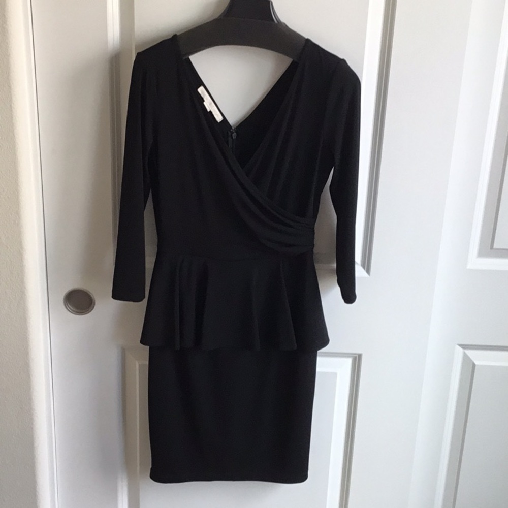 Boston Proper Black Dress Peplum 6 Great condition